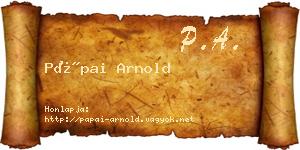 Pápai Arnold névjegykártya