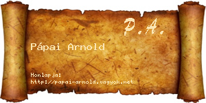 Pápai Arnold névjegykártya