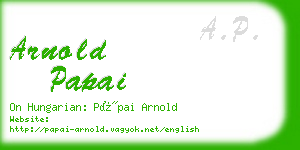 arnold papai business card